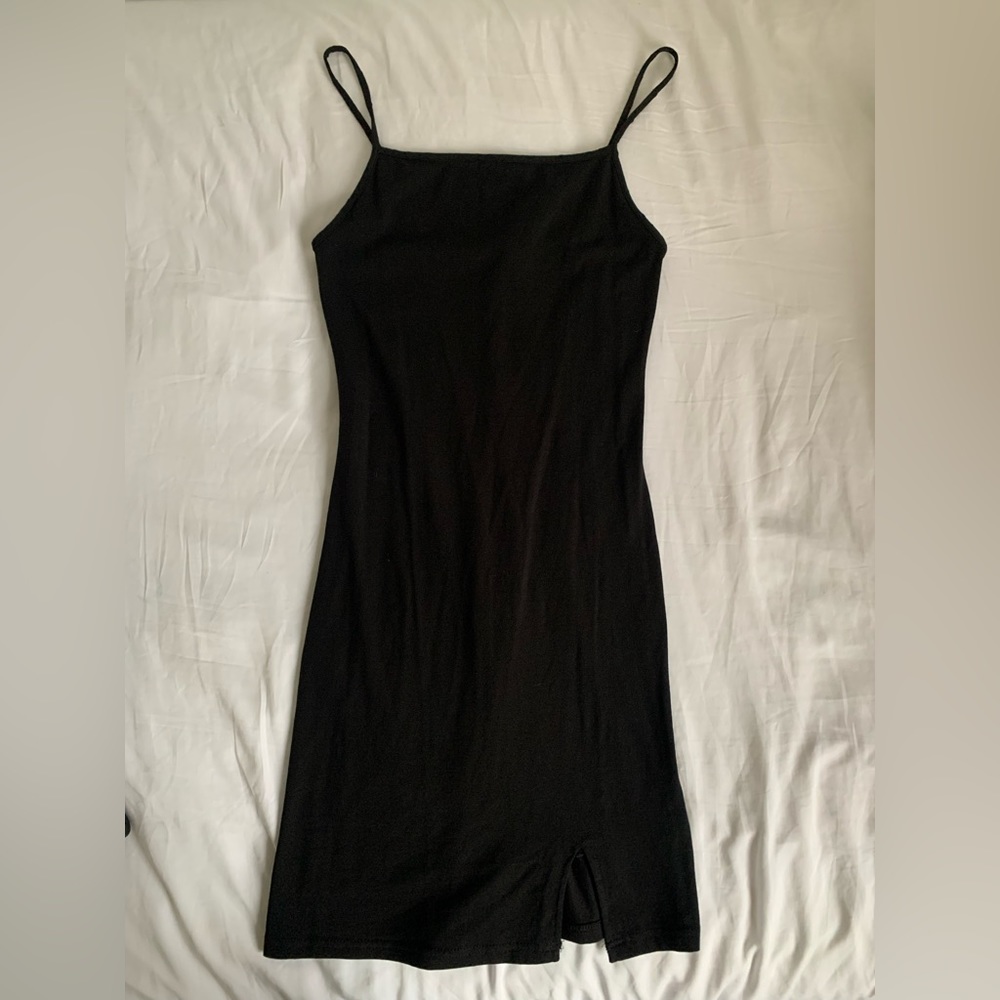 H & M black mini bodycon dress